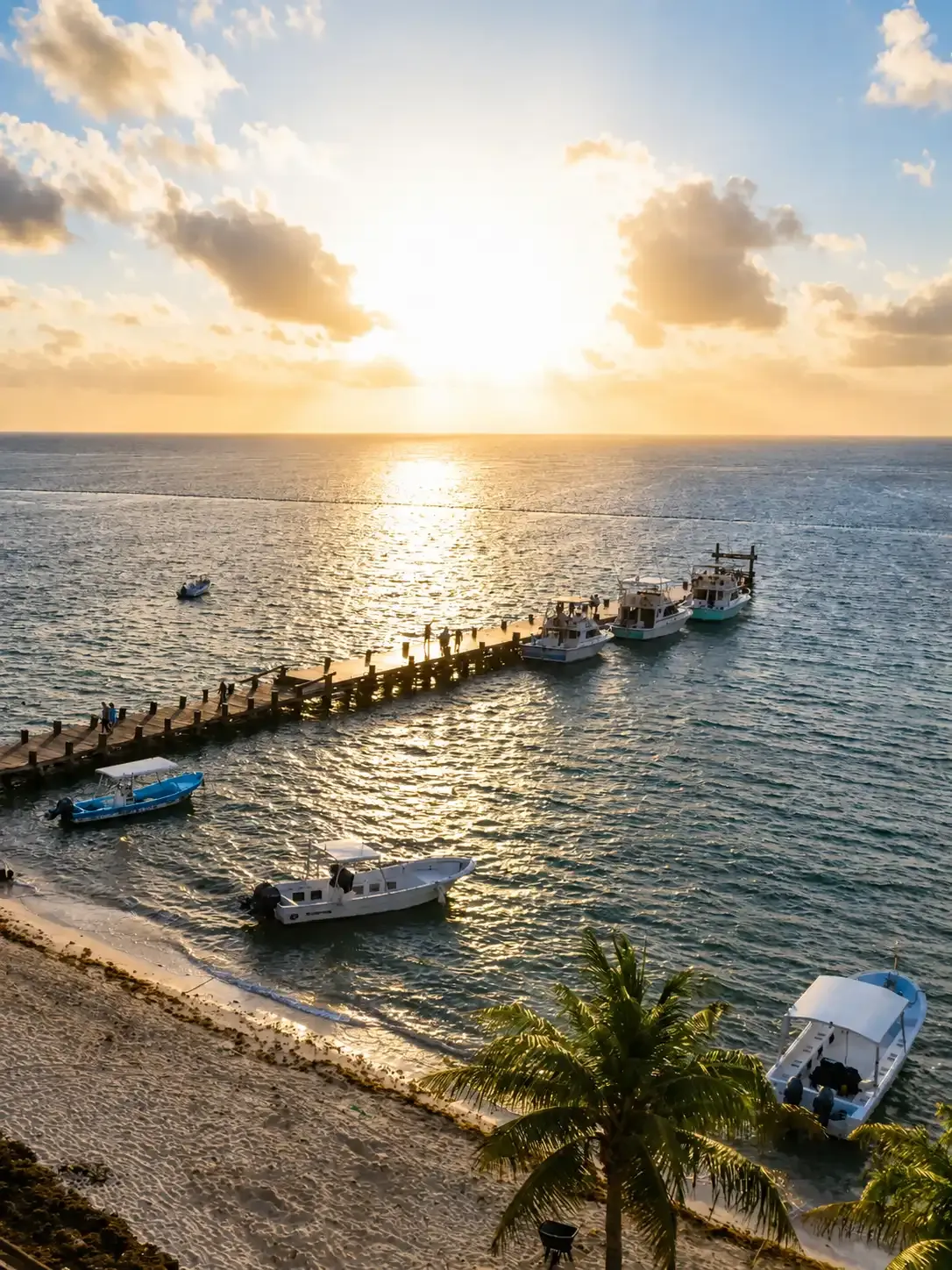 Vista principal de Puerto Morelos y el Caribe mexicano